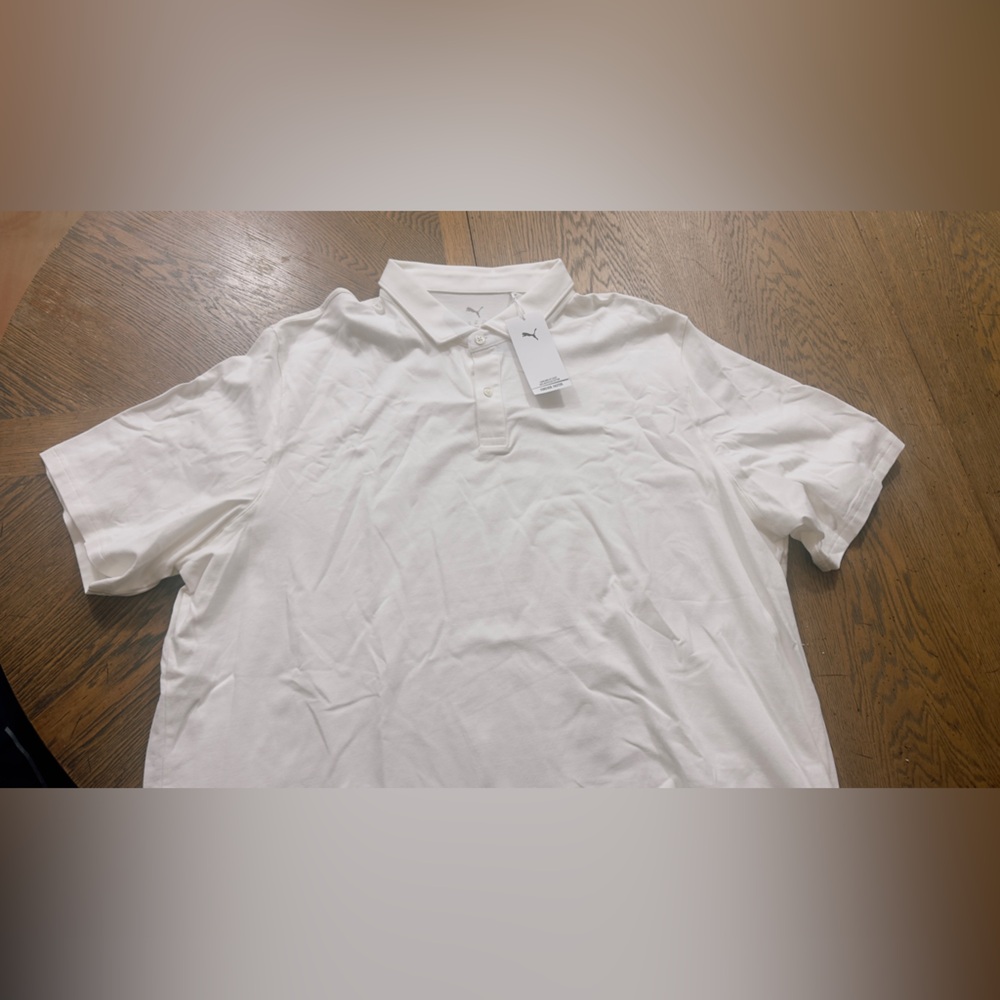 Men's Puma White Polo Shirt